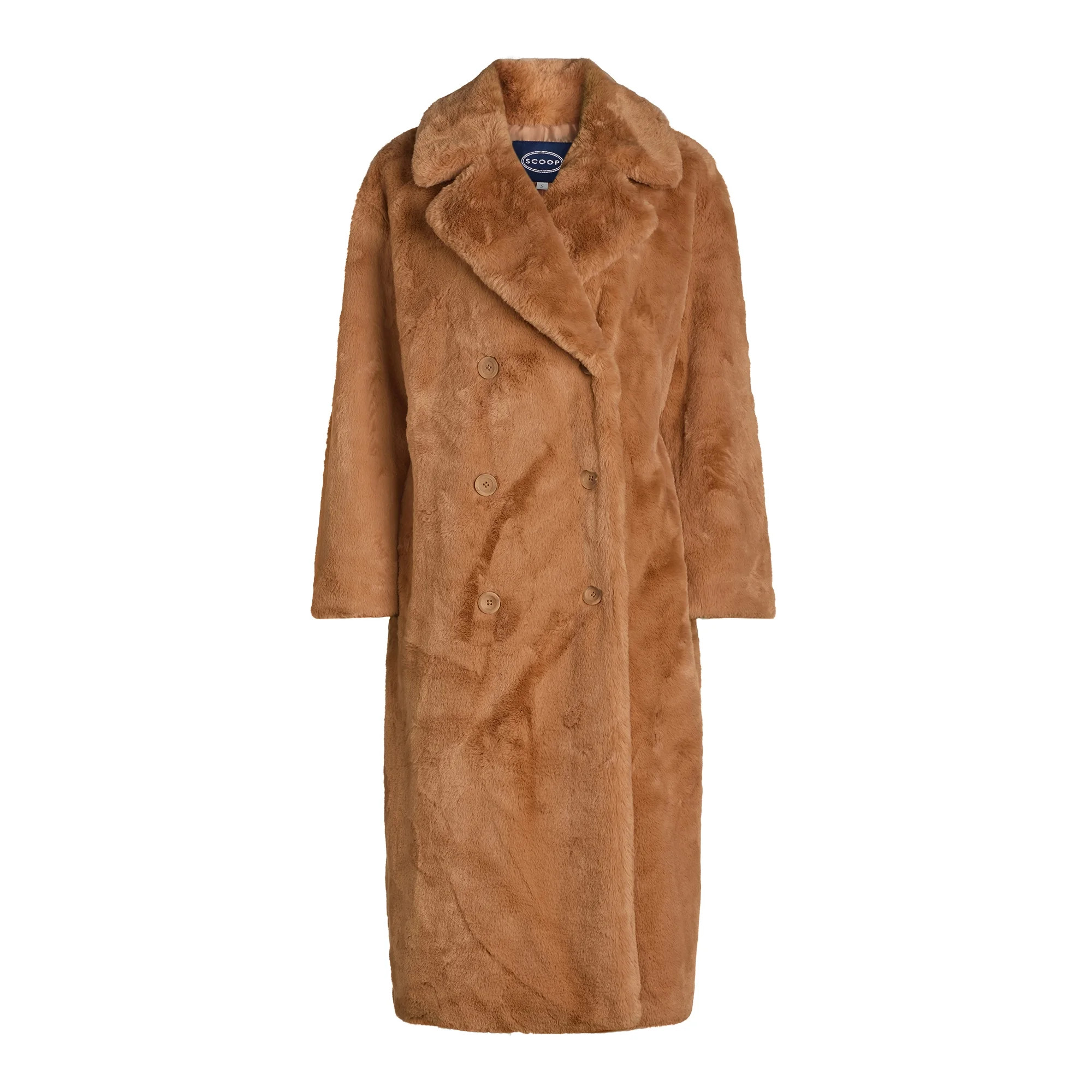 Scoop Women's & Women's Plus Faux Fur Oversized Maxi Coat, Sizes XS-4X | Walmart (US)