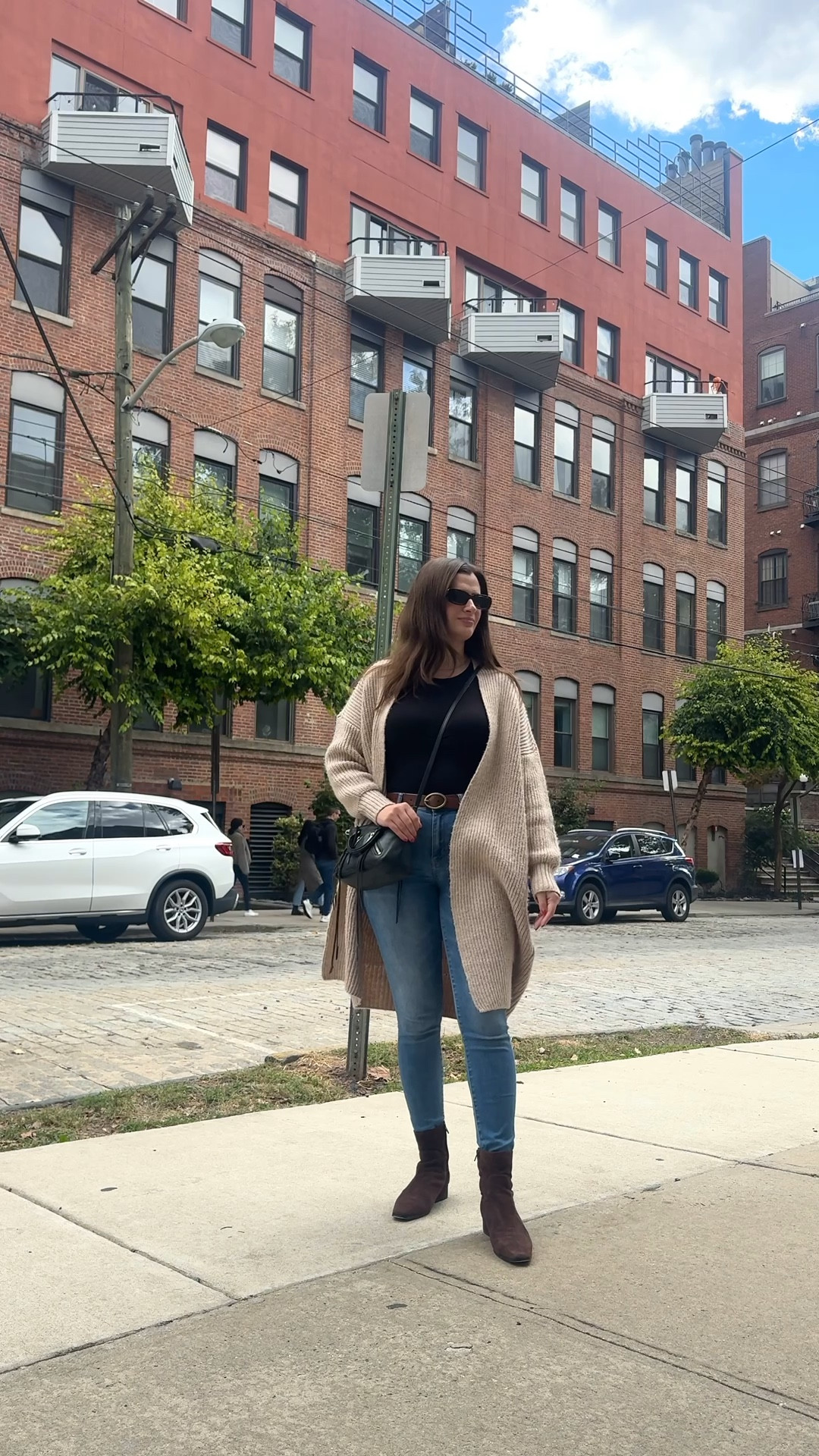 I’m loving chocolate brown accessories for fall! These suede boots from Steve Madden are so cute and I also wore a brown belt with gold hardware. This duster cardigan keeps me nice and warm during transitional weather and skinny jeans are a wardrobe staple for me. 

#LTKFindsUnder100 #LTKSeasonal #LTKStyleTip