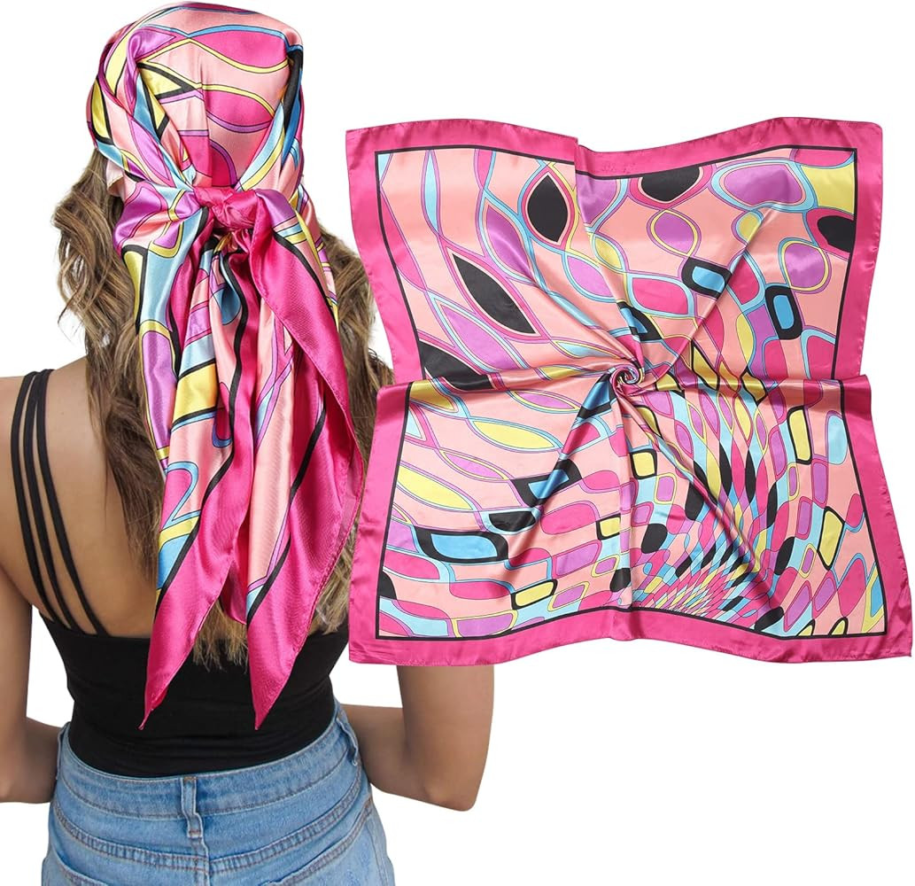 AWAYTR Satin Silk Scarf - Large Hair Bandana, Sleeping Wrap for Women | Amazon (US)
