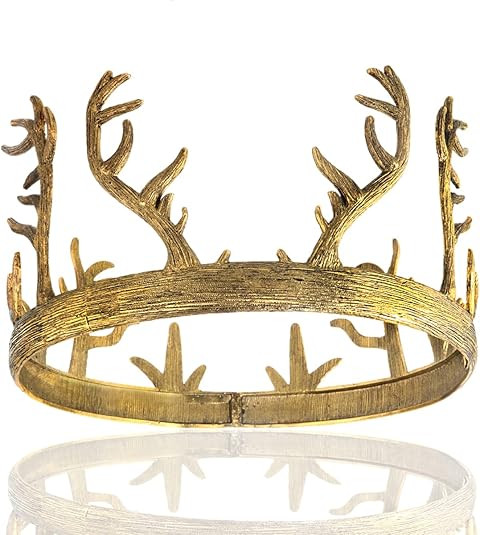 King Queen Antlers Metal Crown Round Hair Crown Costume Party Accessories For Pageant Birthday We... | Amazon (US)
