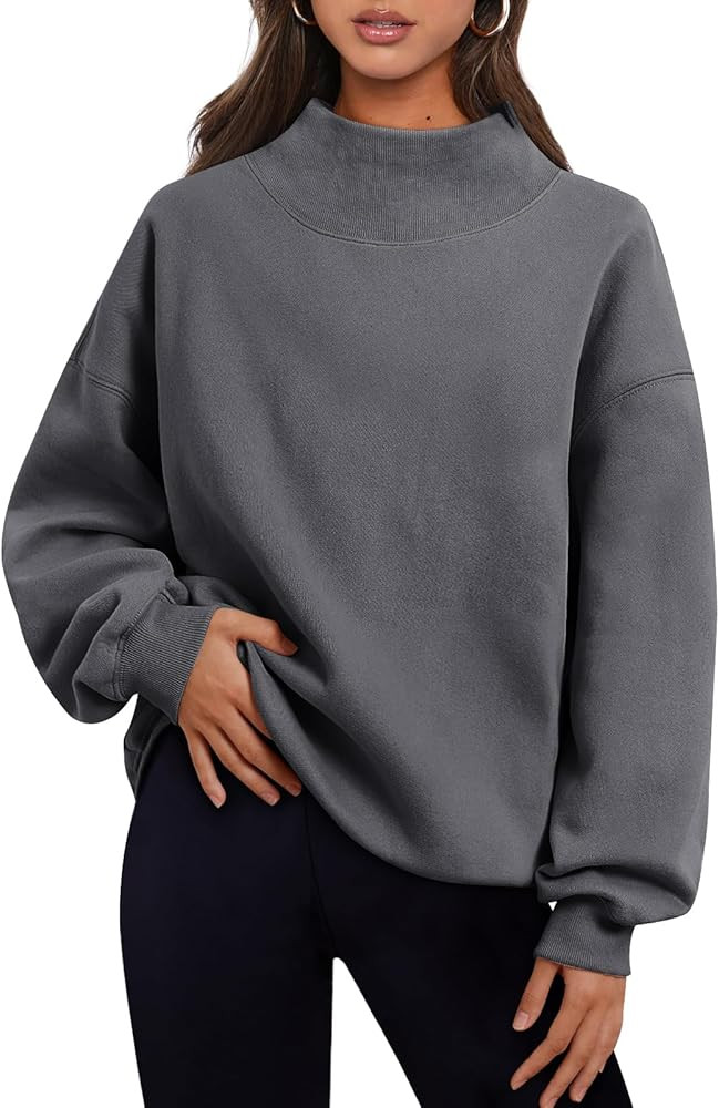 Trendy Queen Womens Oversized Sweatshirts Turtleneck Pullover Long Sleeve Hoodies Tops Fall Outfi... | Amazon (US)