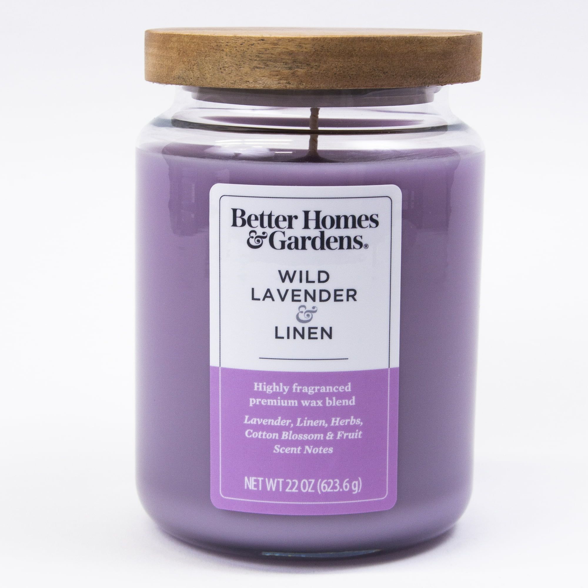 Better Homes & Gardens 22 oz Wild Lavender Linen Single-Wick Candle | Walmart (US)