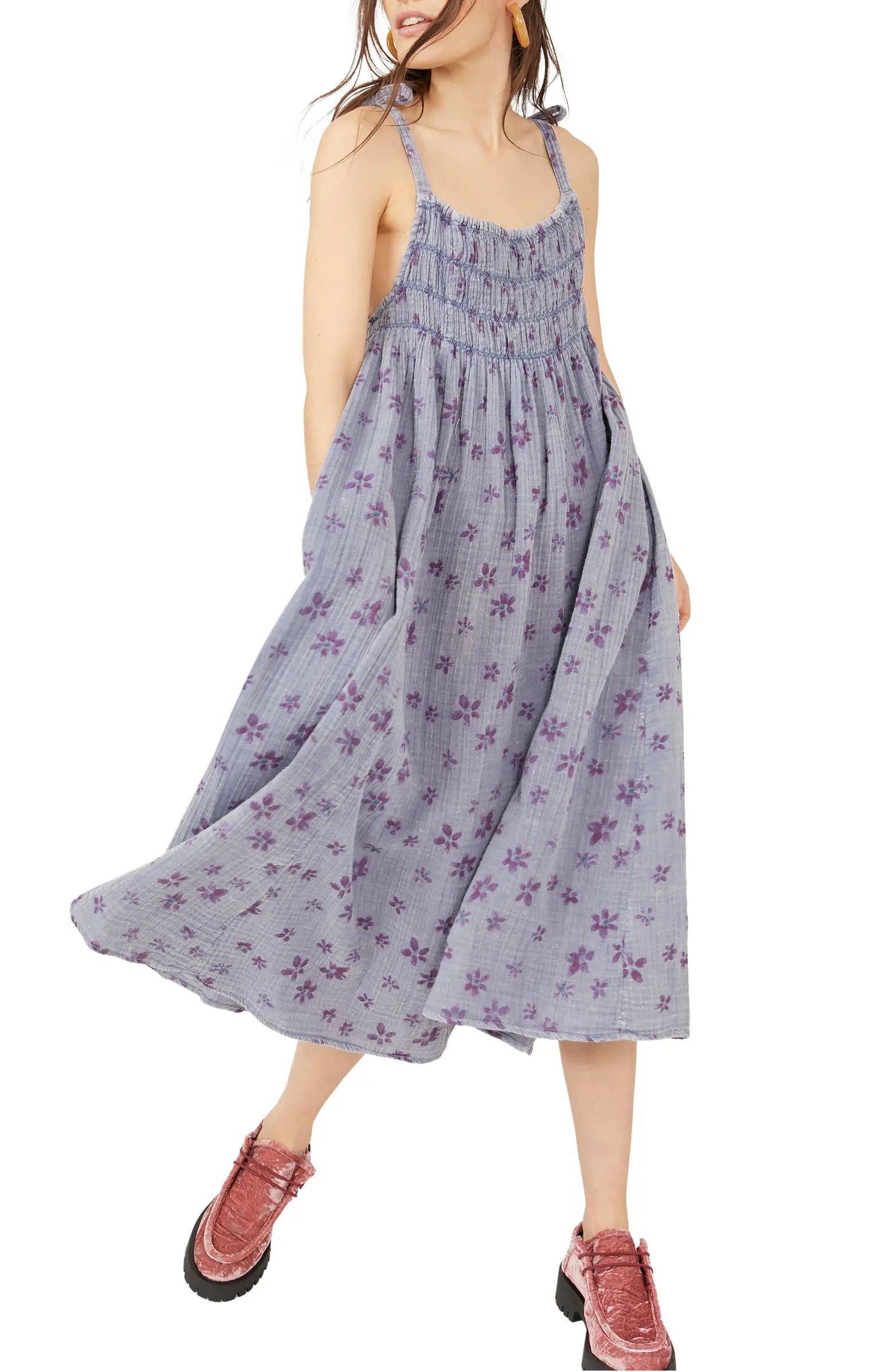 Free People Azure Shirred Maxi Sundress | Nordstrom | Nordstrom