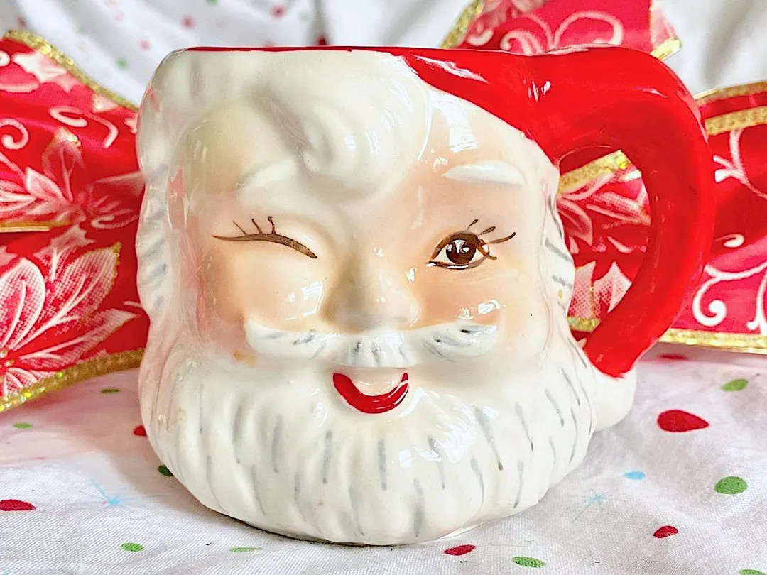 Hand-painted Winking Santa Mug From M.G. Japan (menschik Goldman Inc.) - Etsy | Etsy (US)