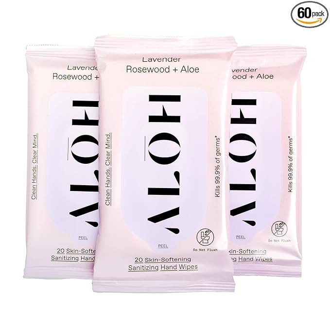 ALH Lavender Rosewood + Aloe Sanitizing Hand Wipes - Clean Hands, Clear Minds - On The Go Sanitiz... | Amazon (US)
