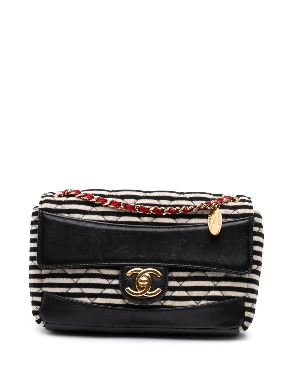 CHANEL Pre-Owned 2014 Kleine Coco Sailor Single Flap Umhängetasche Aus Gestepptem Jersey | Weiß... | Farfetch Global