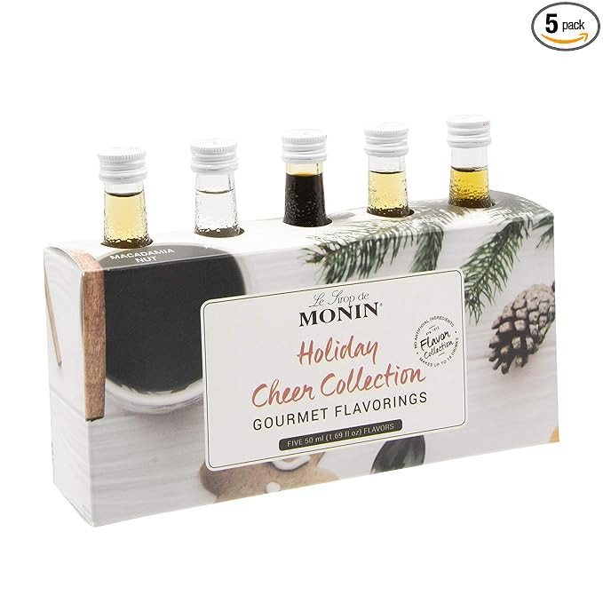 Monin 5-Flavor Holiday Cheer Collection, Gluten-Free Natural Flavors for Drinks | Amazon (US)