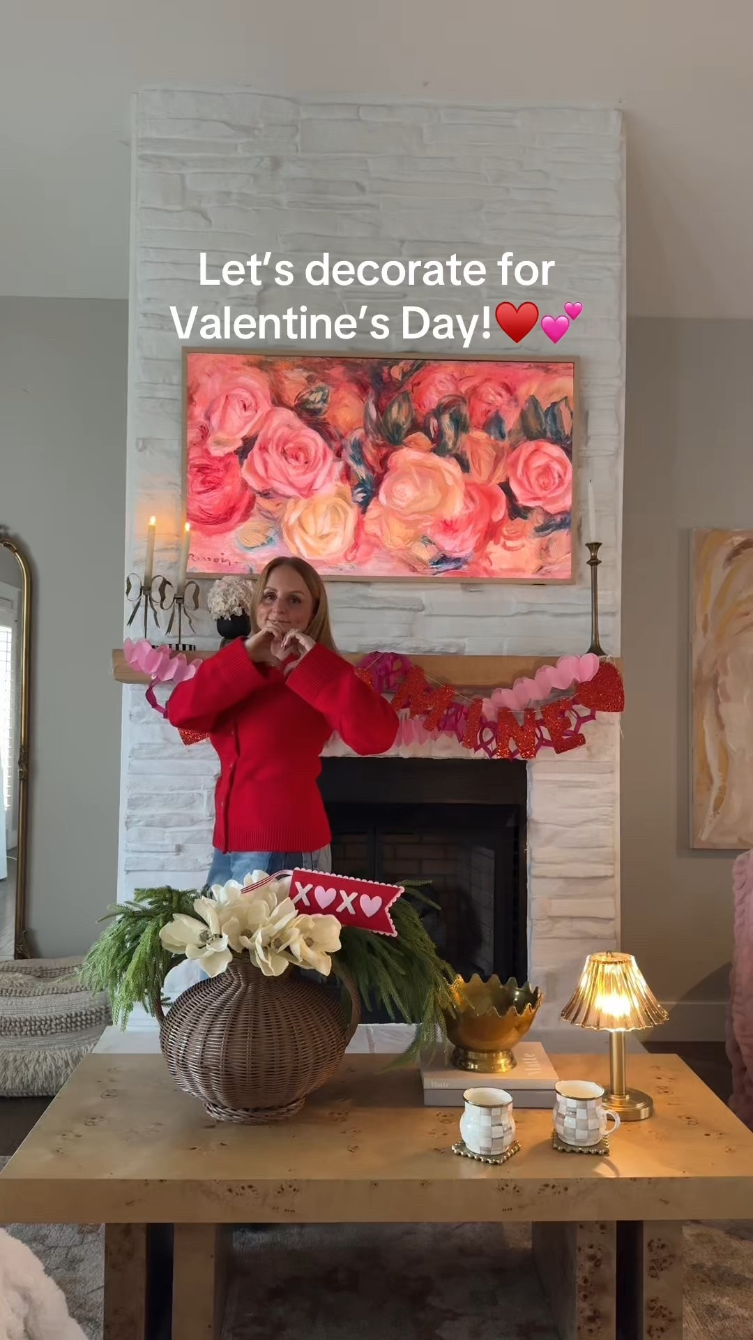 Decorate my mantle with me for Valentine’s Day!!♥️💕 use code SARAH10 for 10% off everything that is from @mymindseye

#LTKdayinmylife #LTKHome #LTKValentine