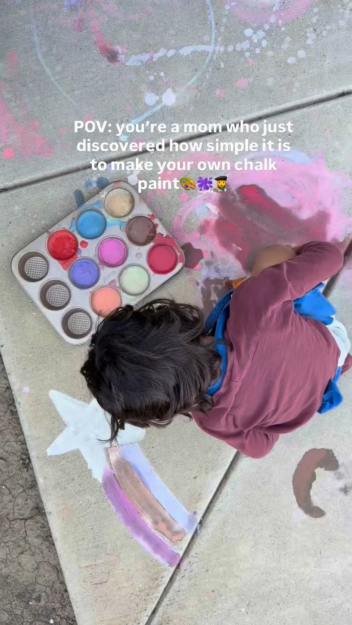 DIY CHALK PAINT!!🫟 all you need is crushed chalk and water and you have yourself hours of creative fun outdoors this summer!
#momlife #kidsactivity #summeractivities #mommylife #kidstoys

#LTKmomlife #LTKdayinmylife #LTKKids