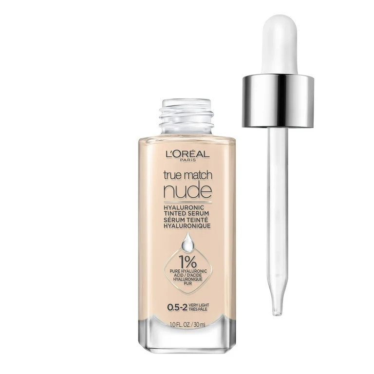 L'Oreal Paris True Match Hyaluronic Tinted Serum Foundation Makeup, 0.5-2 Very Light, 1 fl oz | Walmart (US)