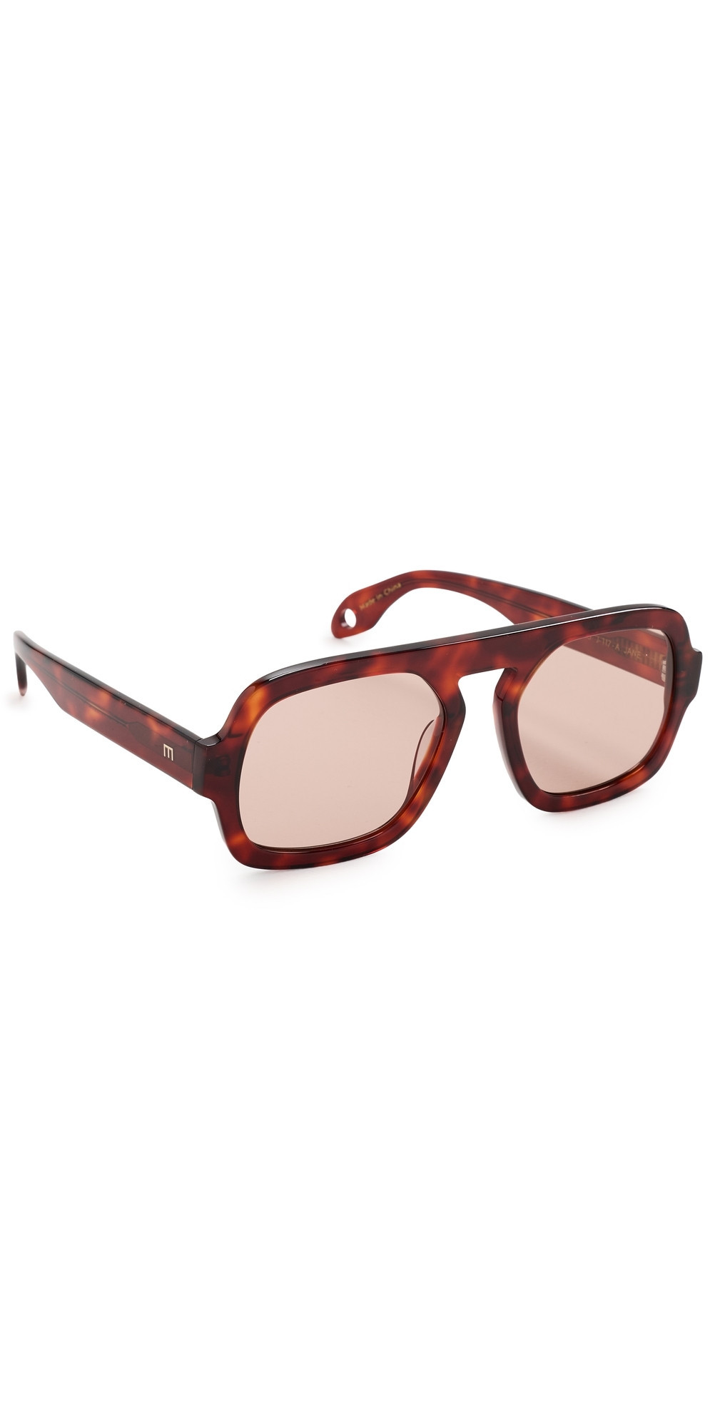 Elisa Johnson Jane Sunglasses Dark Red Tortoise Maroon Lens One Size | Shopbop