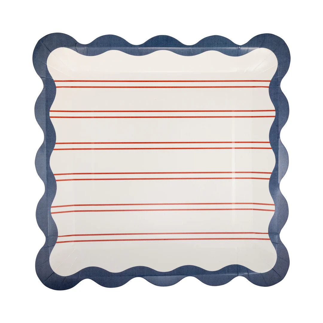 Red Stripes Paper Plate - 11" | My Mind's Eye
