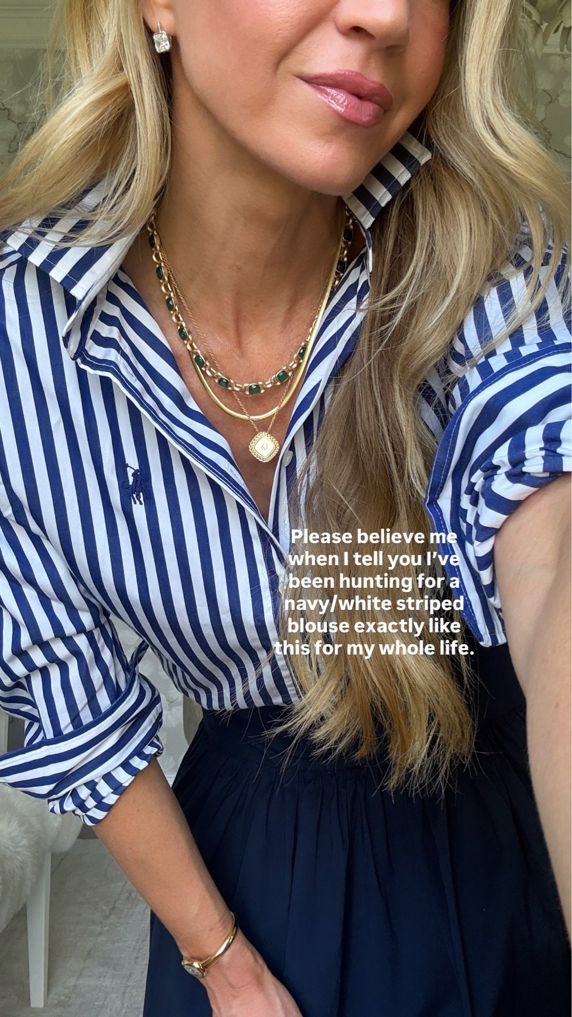 Striped shirt! 
Runs TTS, wearing size small

#LTKgrwm #LTKootd #LTKSeasonal