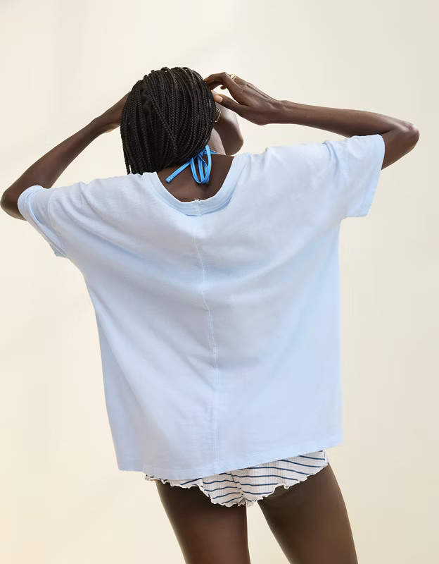 Aerie Oversized V-Neck Boyfriend T-Shirt | American Eagle Outfitters (US & CA)