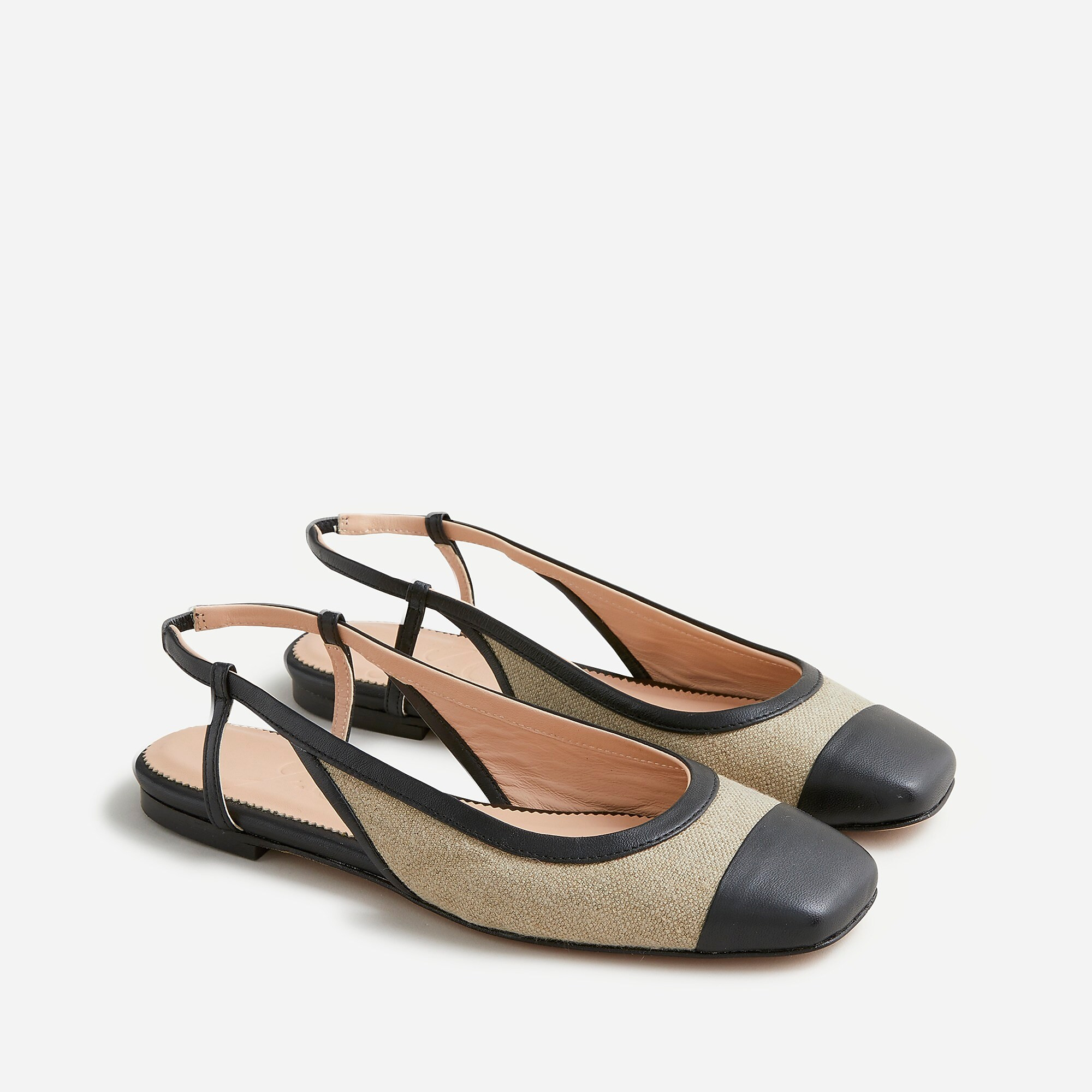 Anya slingback flats in Italian linen | J. Crew US