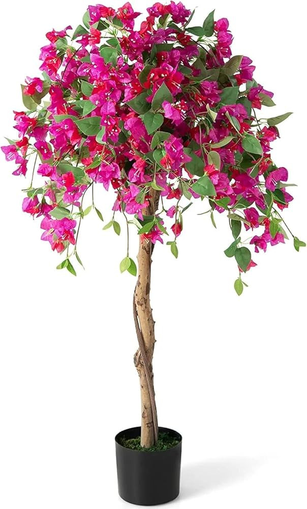 SAFEPLUS 4.4FT Bougainvillea Artificial Tree, Tall Fake Floor Plant for Indoor Outdoor Décor | Amazon (US)