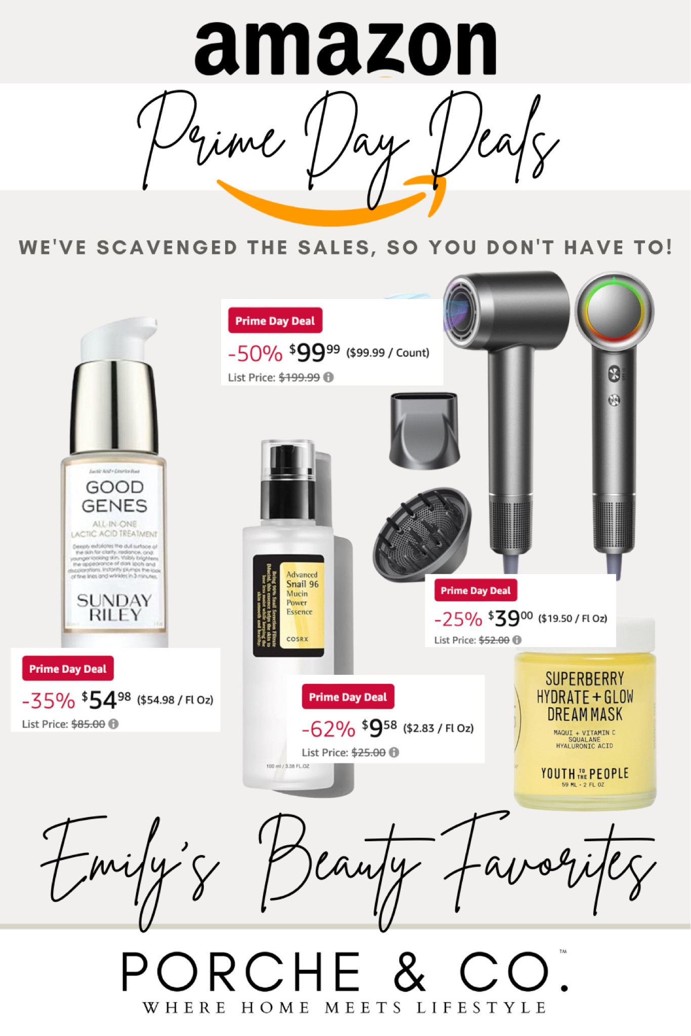 Amazon Prime Day beauty favorites that Emily uses everyday! Dyson dupe hair dryer, lactic acid treatment, face mask and snail mucin 🤍 #amazon #amazonprime #beauty #primeday

#LTKSaleAlert #LTKBeauty