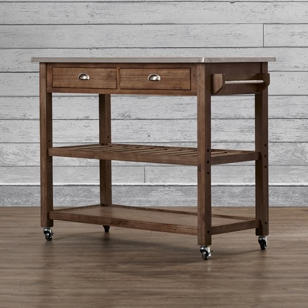 Weldona Kitchen Island with Stainless Steel Top | Wayfair North America
