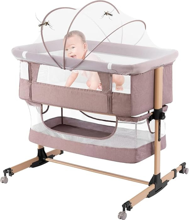 3 in 1 Baby Crib Bedside Crib,Baby Bassinet,Baby Bed Adjustable Portable Bed for Infant/Baby,Ligh... | Amazon (US)