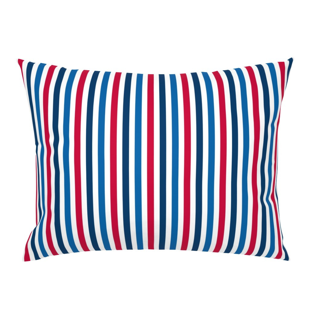 Pillow Sham in Stripes In Red White And Blue | Spoonflower
