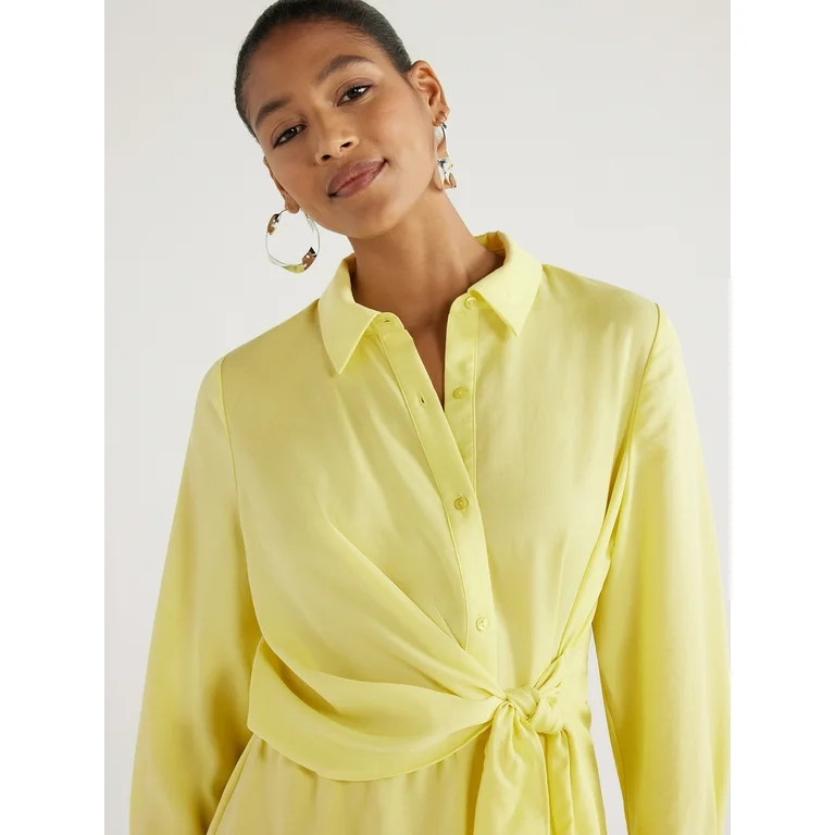 Scoop Women’s Mini Dress with Side Tie, Sizes XS-XXL | Walmart (US)