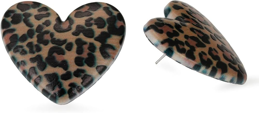 Winssigma Large Heart Earrings, Candy Color Heart Acrylic Earrings for Women Girls Jewelry Gift | Amazon (US)