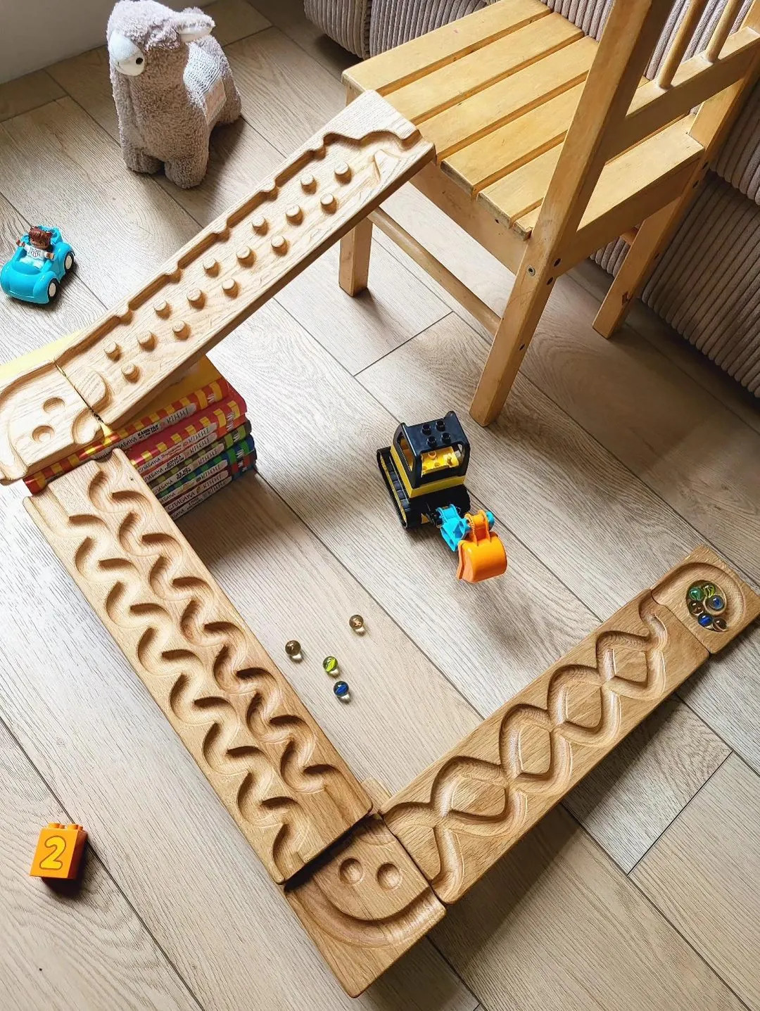 Birthday Gift for Kids Wooden Marble Run Race Marble Machine Winding Track Set Wooden Ball Run fo... | Etsy (US)