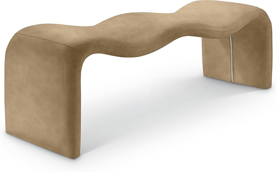 Meridian Furniture 22096Tan Willow Collection Modern | Contemporary Bench with Soft Tan Vegan Lea... | Amazon (US)