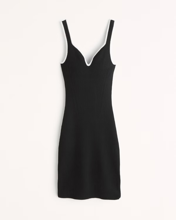 Elevated Knit Notch-Neck Mini Dress | Abercrombie & Fitch (US)