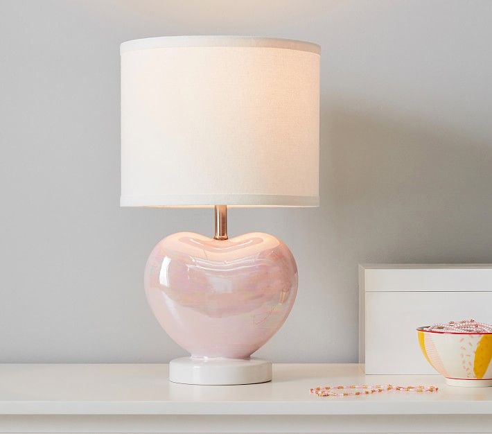 Iridescent Heart Table Lamp | Pottery Barn Kids