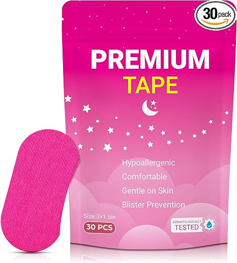 30 Pcs Pink Premium Tape, Hypoallergenic Tape for Sensitive Skin, Painless Removal, Breathable Co... | Amazon (US)