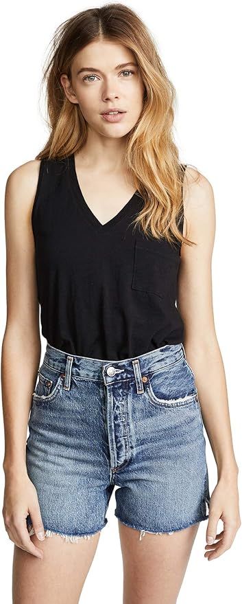 Madewell Women's Whisper Cotton V Neck Pocket Tank | Amazon (US)