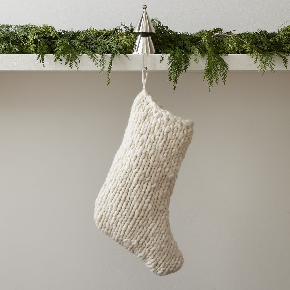 Chunky Knit Stocking, Alabaster, 18&amp;quot;H | West Elm (US)