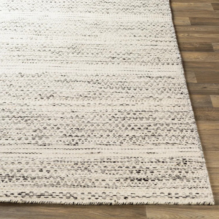 Sylvie Chevron Flatweave Wool Cream/Black Area Rug | Wayfair North America