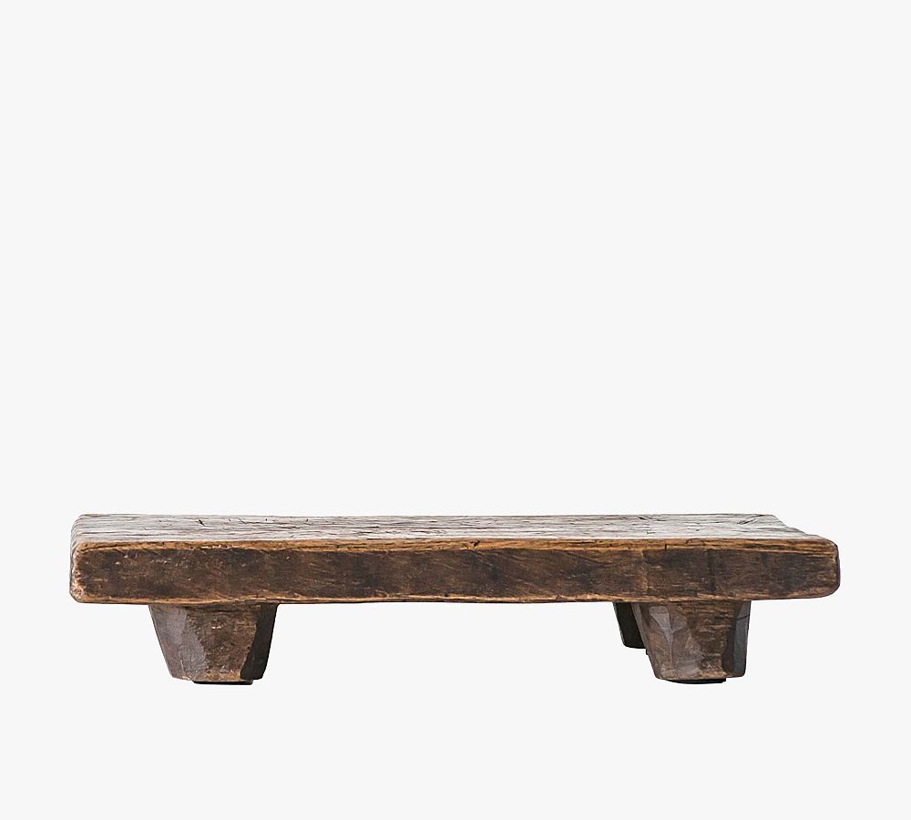 Found Reclaimed Wood Pedestal Tray | Pottery Barn (US)