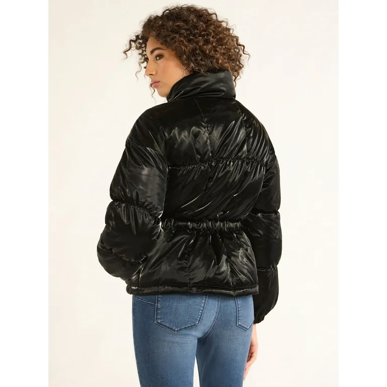 Sofia Jeans Women's Peplum Puffer Jacket, Sizes XS-XXL | Walmart (US)