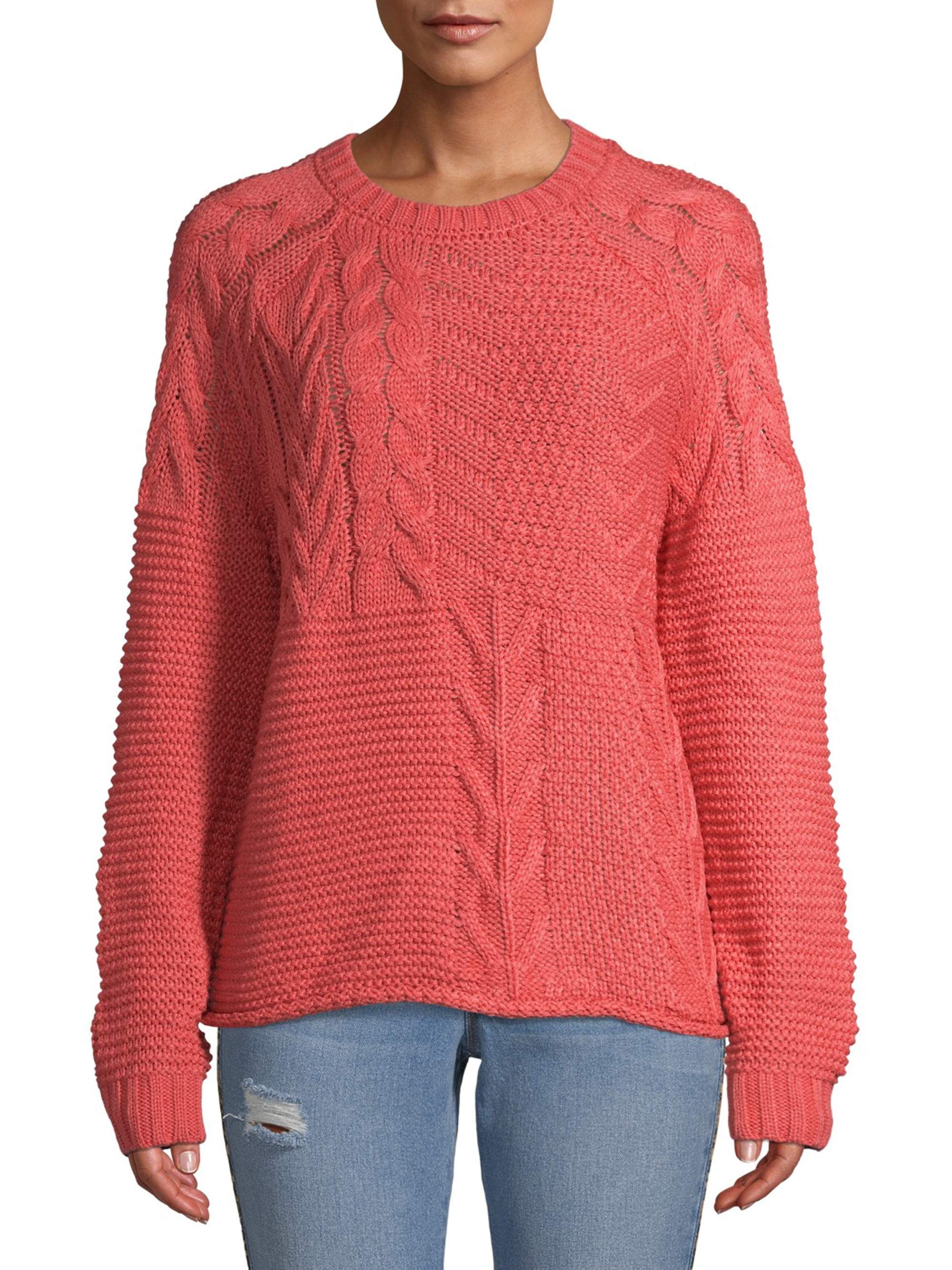 Women's Mixed Stitch Sweater | Walmart (US)
