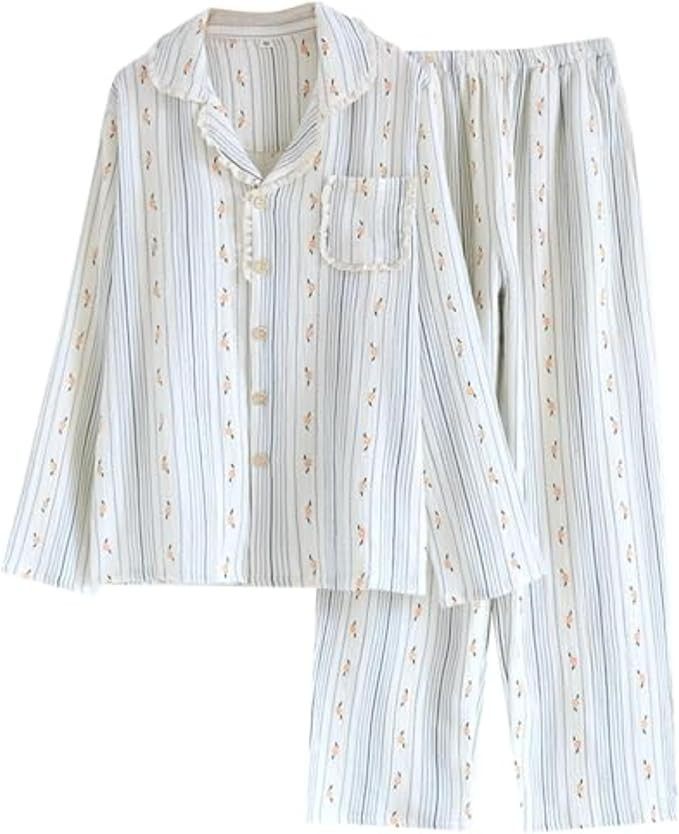 Vhitler Linen Set Coquette Womens Pajamas Set Summer Lounge Sets for Women Old Money Aesthetic | Amazon (US)