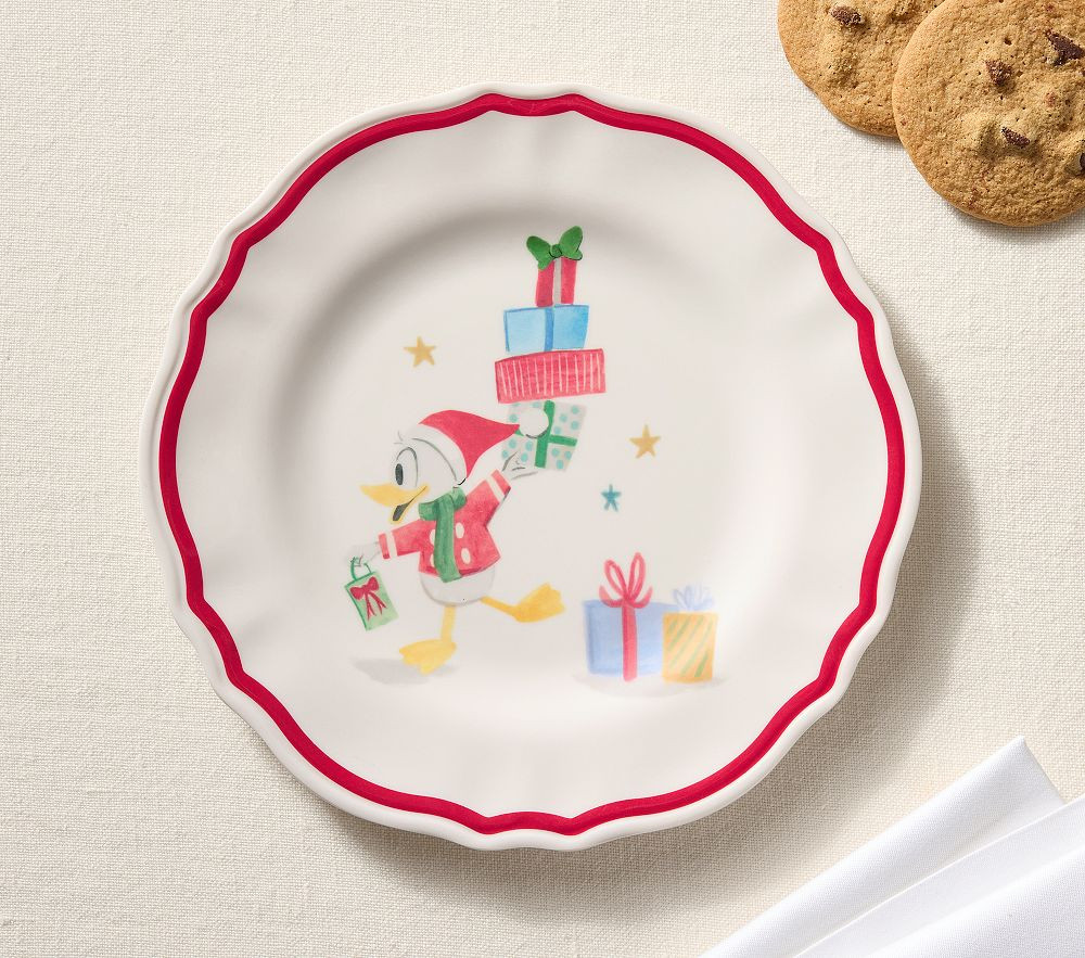 Disney Mickey Mouse and Friends Christmas Plate | Pottery Barn Kids