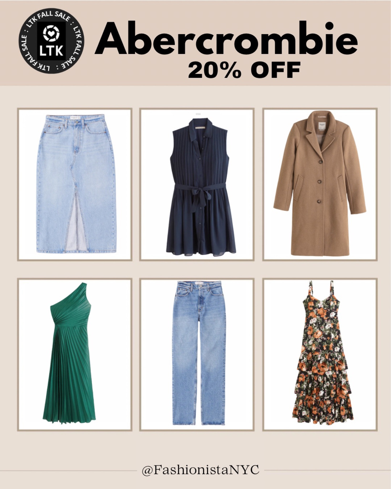 The LTK Fall Sale at Abercrombie & Fitch ends Tonight!! Last Chance to Shop + SAVE!!!
These are all TOP SELLERS 🍂🍁
Copy the Promo Code for 20% OFF every item in your 🛒 
🛍
Happy shopping!

Concert - Work Wear - Date Night - Office Outfit - Sale Outfit - Neutral Tones - Teacher Outfit - Vacation- Travel - Back to School - Teacher - Concert Outfit - Dress -

Follow my shop @fashionistanyc on the @shop.LTK app to shop this post and get my exclusive app-only content!

#liketkit #LTKU #LTKworkwear #LTKsalealert #LTKstyletip #LTKSeasonal #LTKSale #LTKsalealert #LTKworkwear
@shop.ltk
https://liketk.it/4jpTc