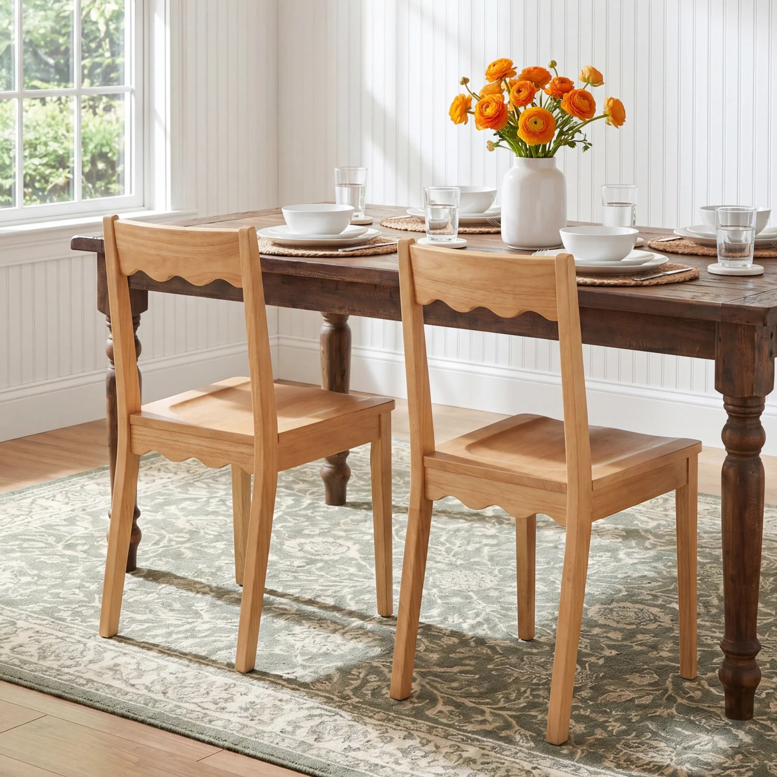 Sandrine Scalloped Dining Chair (Set of 2) | Birch Lane
