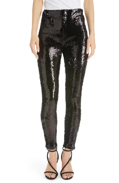 Isabel Marant Madilio Sequin Pants in Black at Nordstrom, Size 10 Us | Nordstrom