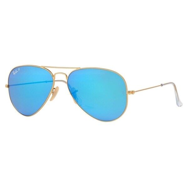 Ray-Ban Aviator RB3025 Unisex Gold Frame Blue Flash Polarized Lens Sunglasses | Bed Bath & Beyond