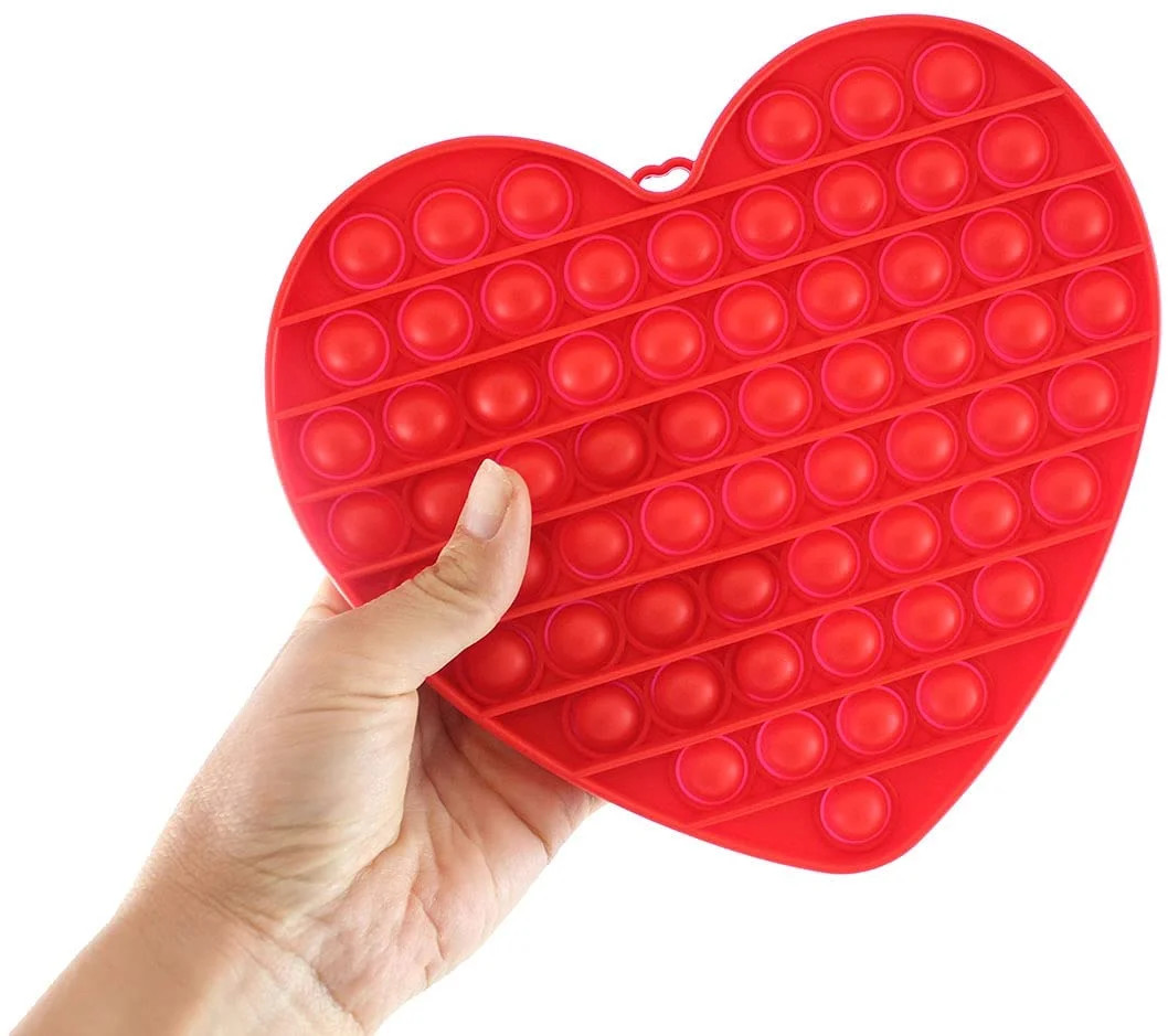 1 HEART Large 8" Bubble Pop Game - Silicone Push Poke Bubble Wrap Fidget Toy - Bubble Popper Sens... | Walmart (US)