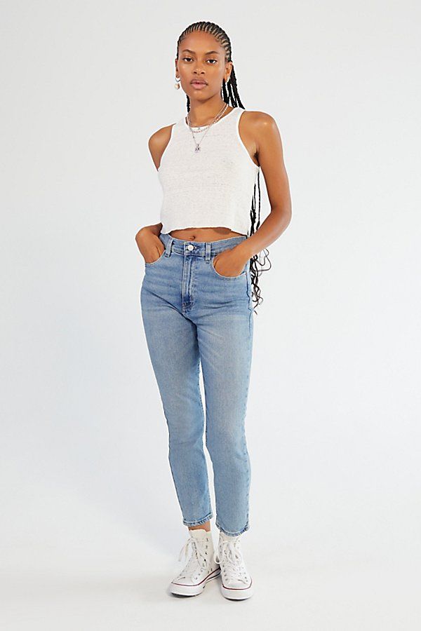 BDG Girlfriend High-Waisted Jean - Light Wash - Blue 33 at Urban Outfitters | Urban Outfitters (US and RoW)