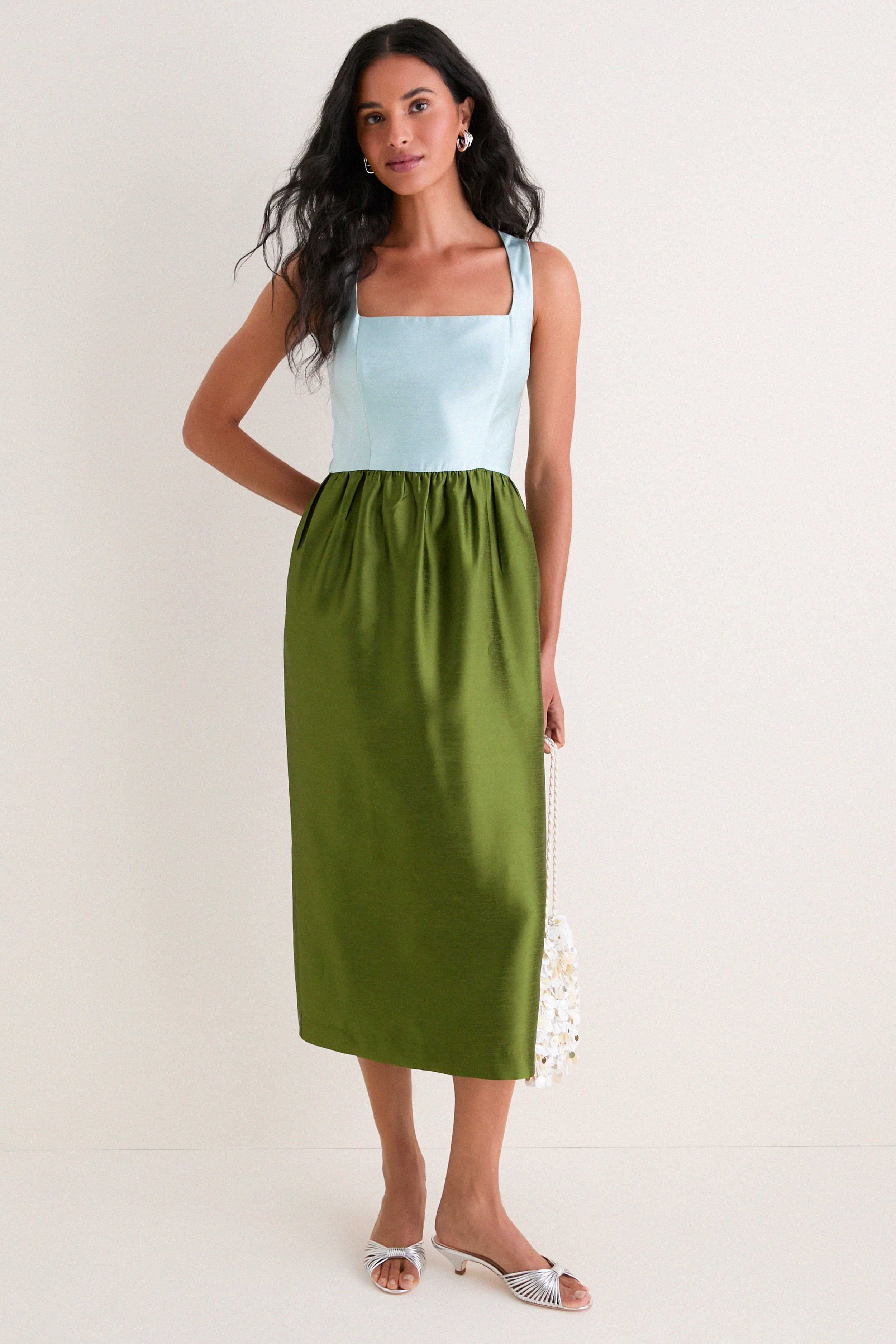 Colorblock Dupioni Brigitte Dress | Tuckernuck (US)