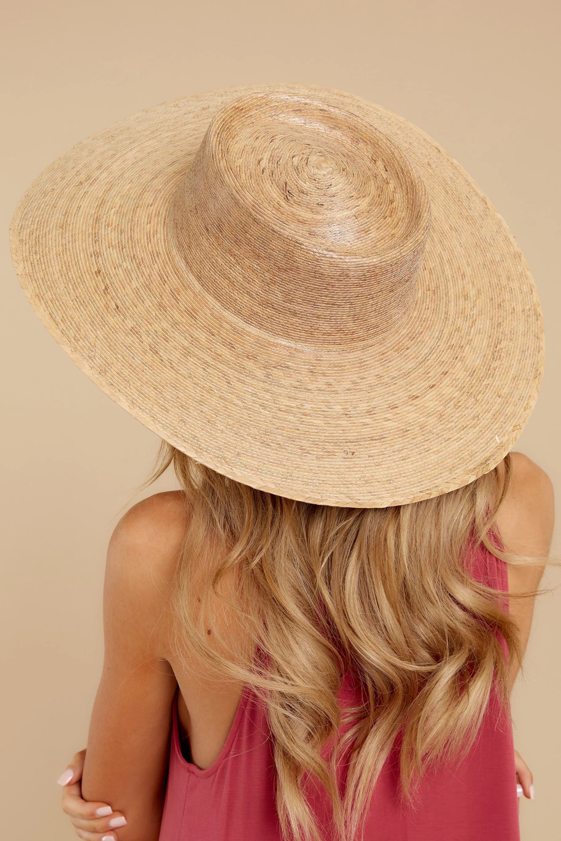 Palma Natural Wide Boater Hat | Red Dress 