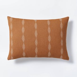 Woven Geo Striped Square Throw Pillow Brown/Cream - Threshold™ designed with Studio McGee | Target