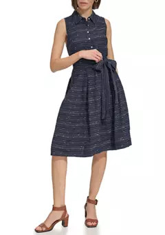 Tommy Hilfiger Women's Sleeveless Belted Gauze Shirtdress | Belk