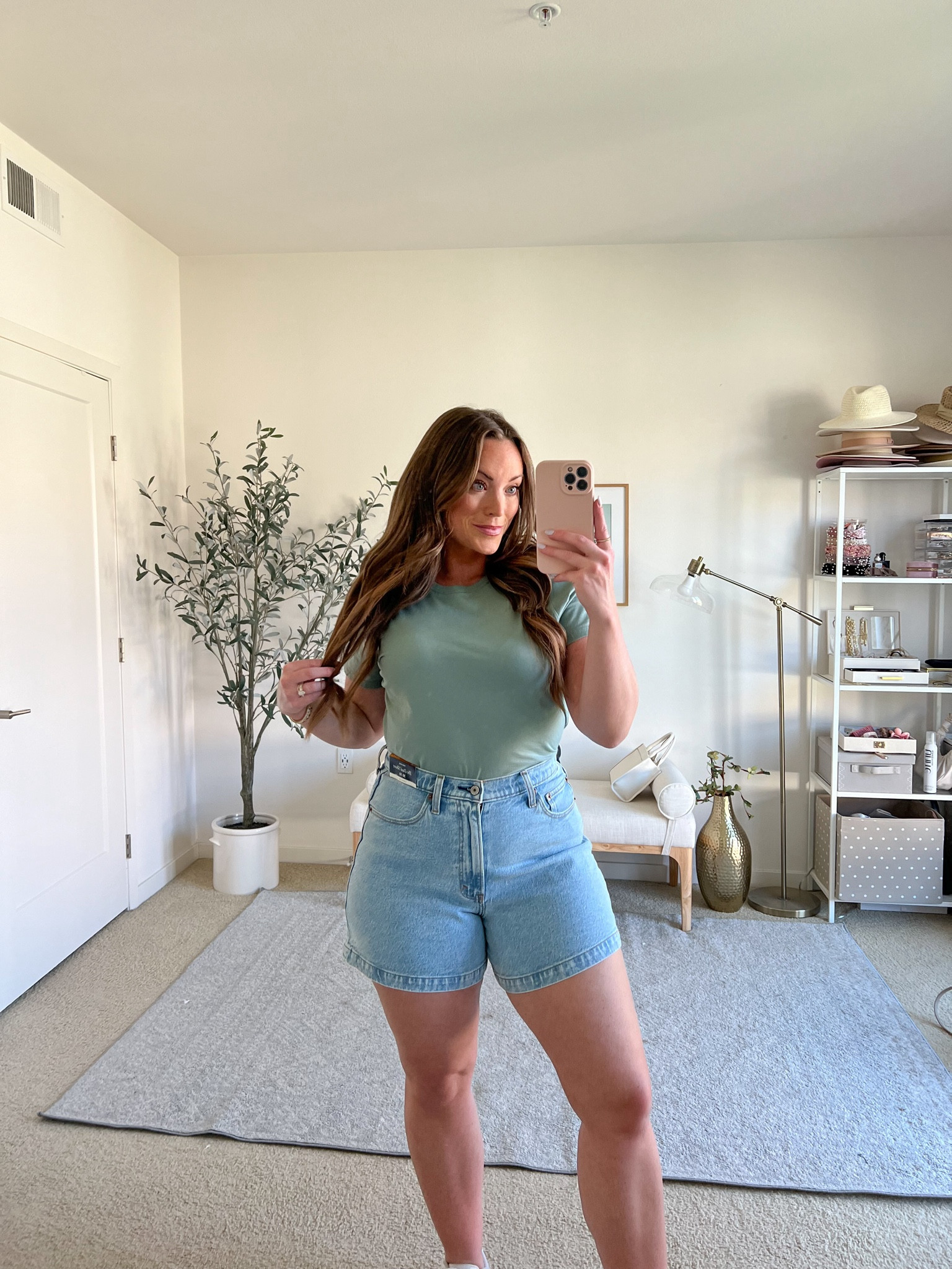 I absolutely LOVE these jean shorts, wearing curve love dad high rise short, 5 inches, I sized up twice bc I always size upon shorts and then I did again so they were a little loose. 

Tee shirt size medium 

#LTKmidsize #LTKfindsunder100 #LTKSeasonal